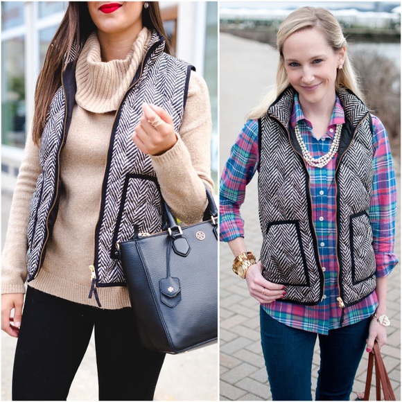 SOLD 🧡 j. crew // herringbone quilted puffer vest - Picture 5 of 8